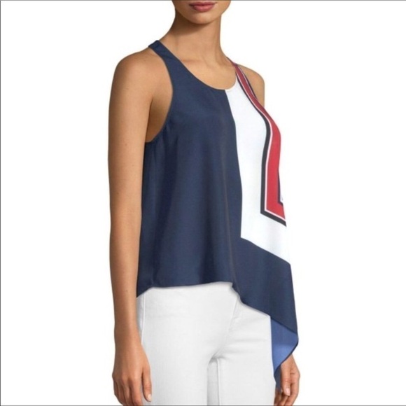 Joie Edweina Top Sleeveless Asymmetrical Navy NWT - Picture 7 of 10